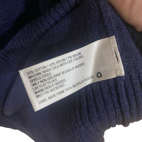 Merona XXL fair isles cotton blend long sleeve sweater blue red - Picture 4 of 7